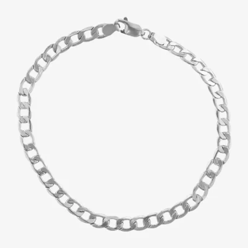 Mens 10K Gold 8 Inch Hollow Curb Chain Bracelet