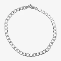 Mens 10K Gold 8 Inch Hollow Curb Chain Bracelet