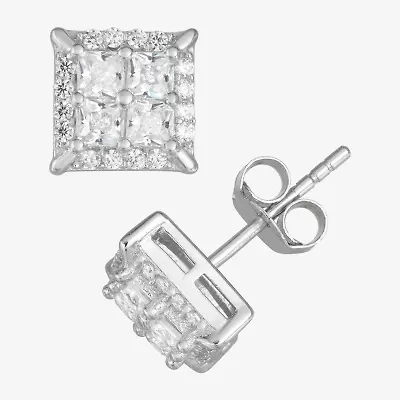 1/2 CT. Cubic Zirconia Sterling Silver 8.1mm Stud Earrings