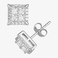 1/2 CT. Cubic Zirconia Sterling Silver 8.1mm Stud Earrings