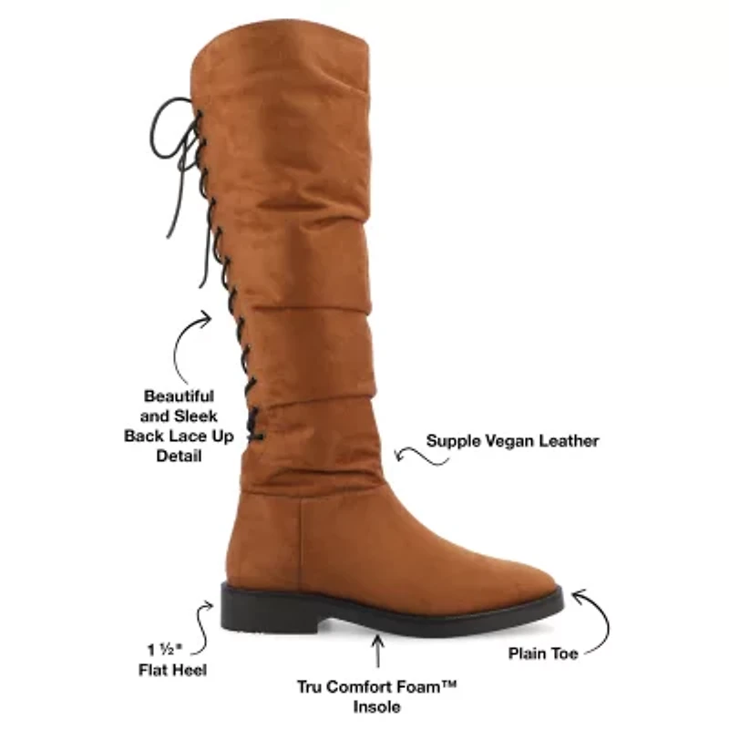 Journee Collection Womens Mirinda Stacked Heel Slouch Boots