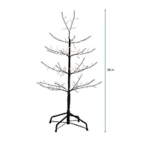 Kurt Adler 3-Foot Black Twig Tree with Warm White Cool White Twinkle Lights
