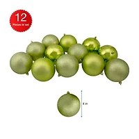 Northlight Green 4-Finish Ball 12-pc. Christmas Ornament