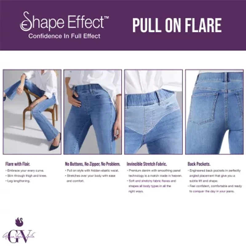Gloria Vanderbilt® Shape Effect Womens High Rise Pull On Flare Leg Jean