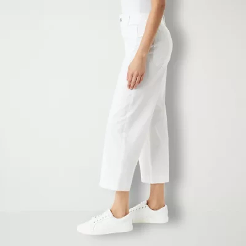 Gloria Vanderbilt Womens Wide Leg High Rise Cropped Pant