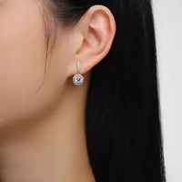 Diamonart Womens Cubic Zirconia Sterling Silver Round 3-pc. Jewelry Set