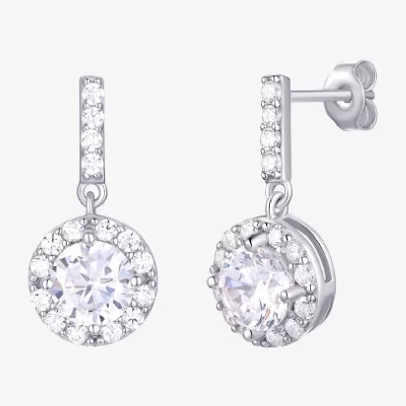 Diamonart Womens Cubic Zirconia Sterling Silver Round 3-pc. Jewelry Set