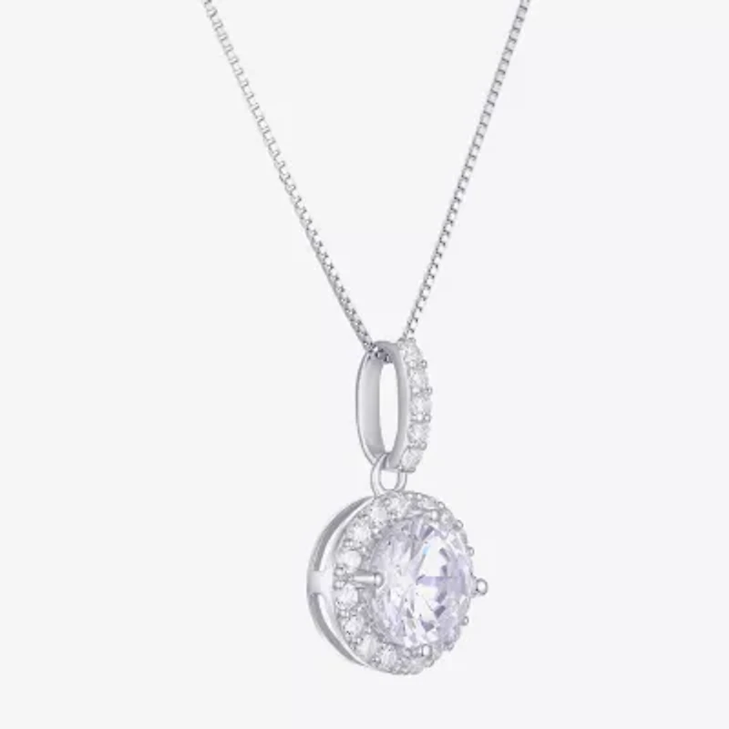 Diamonart Womens Cubic Zirconia Sterling Silver Round 3-pc. Jewelry Set