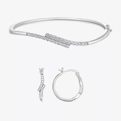 Diamonart Womens Cubic Zirconia Sterling Silver 2-pc. Jewelry Set