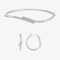 Diamonart Womens Cubic Zirconia Sterling Silver 2-pc. Jewelry Set