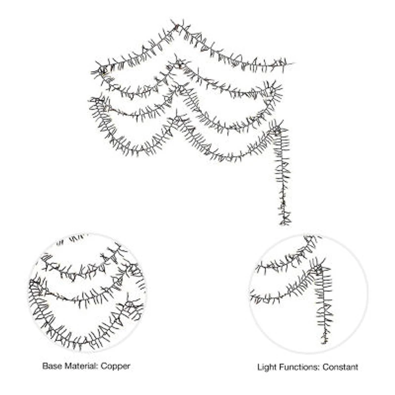 Kurt Adler 3000-Light 98-Foot Cluster Garland with Classic White LED Lights