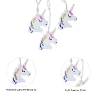 Kurt Adler Battery-Operated 10-Light USB Metal Unicorn Light Set