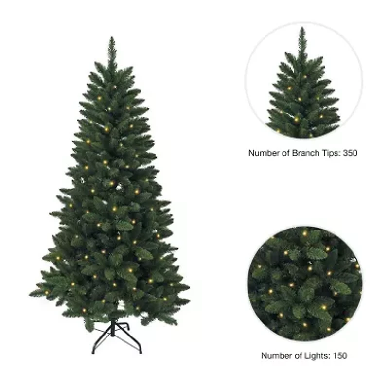Kurt Adler 4.5-Foot Pre-Lit LED Green Pine Christmas Tree