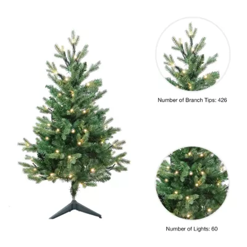 Kurt Adler 3-Foot Warm White LED Jackson Pine Tree