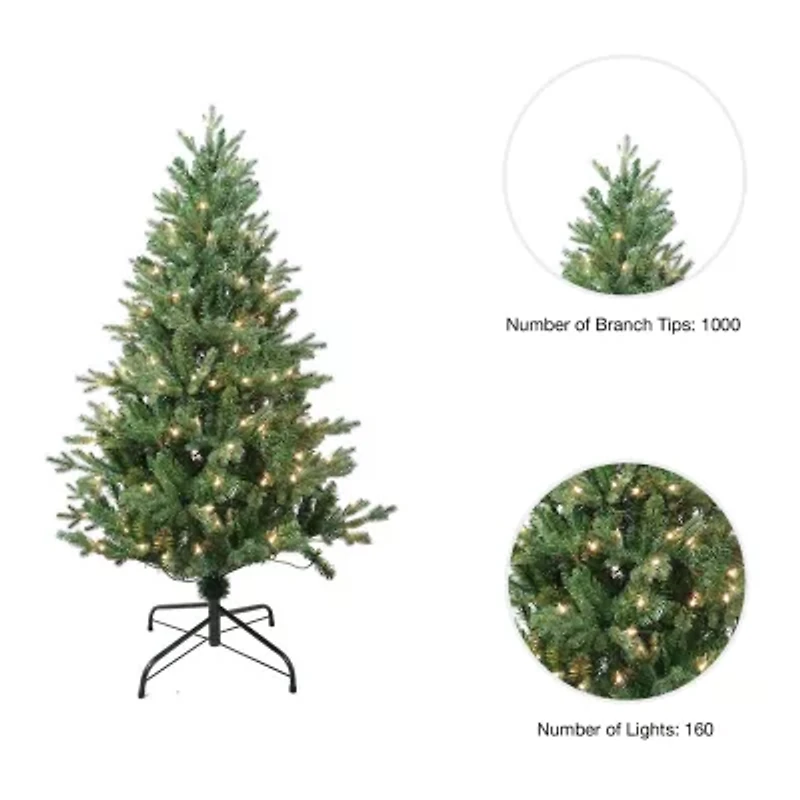 Kurt Adler 4.5-Foot Pre-Lit Clear Incandescent Jackson Pine Tree