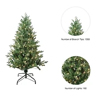Kurt Adler 4.5-Foot Pre-Lit Clear Incandescent Jackson Pine Tree