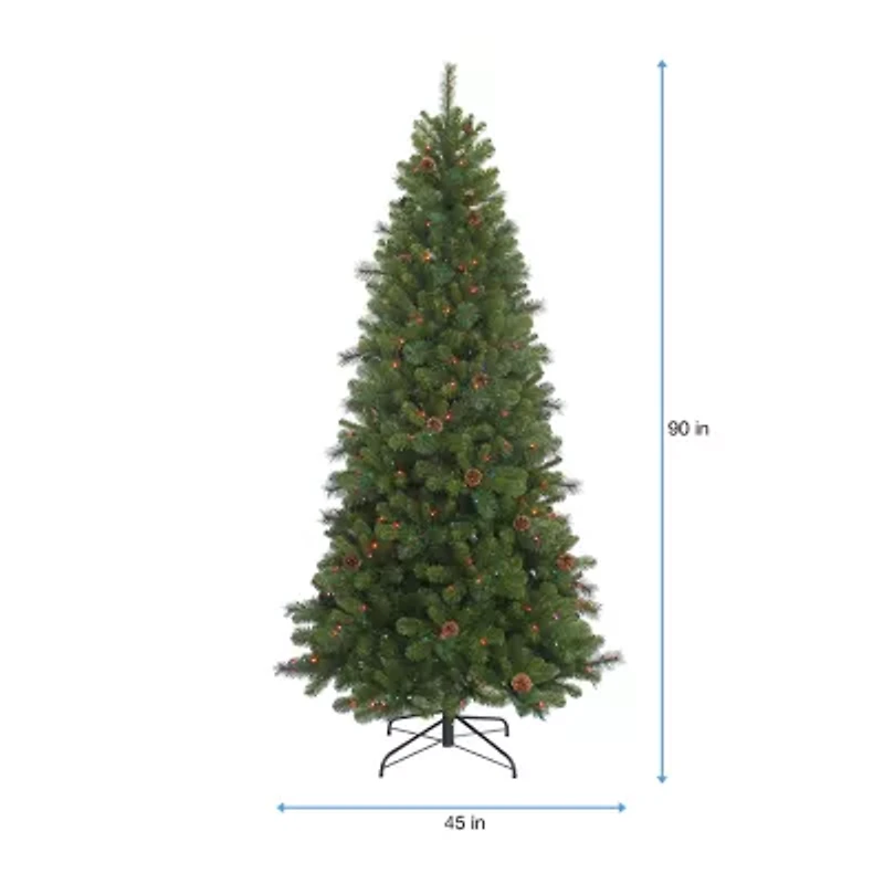 Kurt Adler 7.5-Foot Slim Pre-Lit Multi-Color Burlington Tree