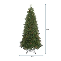Kurt Adler 7.5-Foot Slim Pre-Lit Multi-Color Burlington Tree