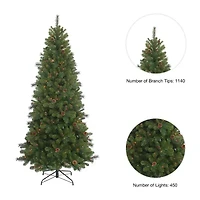 Kurt Adler 7.5-Foot Slim Pre-Lit Multi-Color Burlington Tree