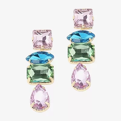 Bijoux Bar Gold Tone Womens Multi Color Drop Earrings