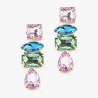 Bijoux Bar Gold Tone Womens Multi Color Drop Earrings