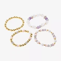 Bijoux Bar Gold Tone Womens 4-pc. Multi Color Bracelet Set