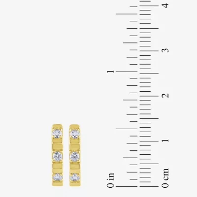 (G/ Si2) Womens 1/4 CT. T.W. Lab Grown White Diamond 10K Gold 13.8mm Hoop Earrings