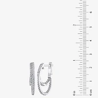 (G/ Si2) Womens 1 CT. T.W. Lab Grown White Diamond 10K Gold 22.5mm Hoop Earrings