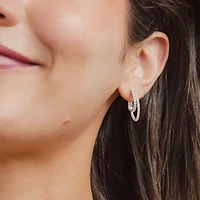 (G/ Si2) Womens 1 CT. T.W. Lab Grown White Diamond 10K Gold 22.5mm Hoop Earrings