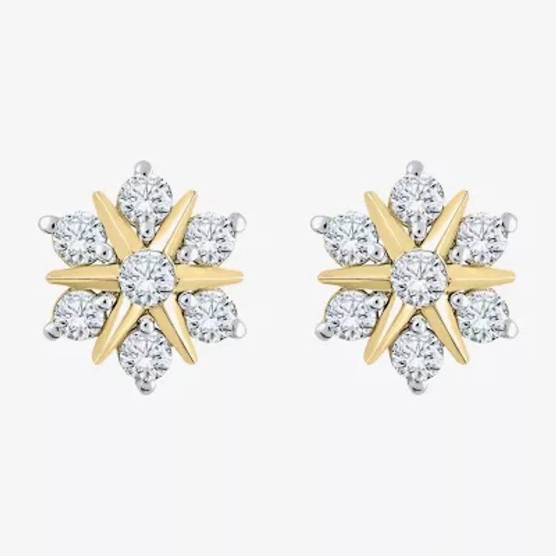 (G/ Si2) 1/2 CT. T.W. Lab Grown White Diamond 10K Gold 9.6mm Stud Earrings