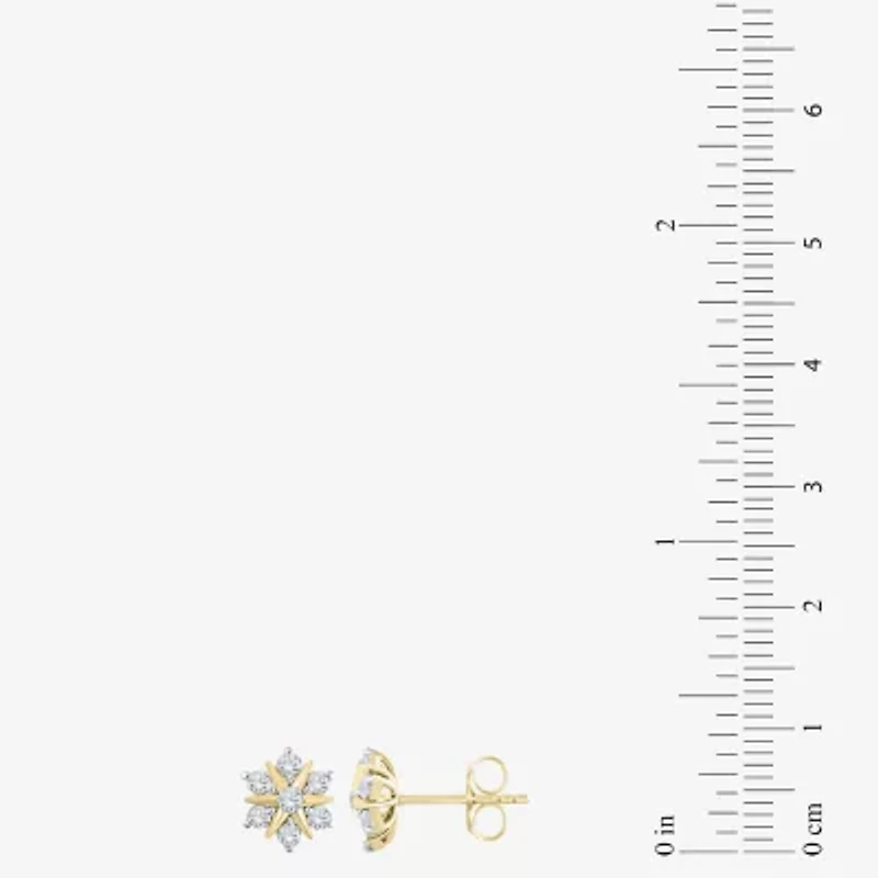 (G/ Si2) 1/2 CT. T.W. Lab Grown White Diamond 10K Gold 9.6mm Stud Earrings