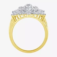 (G/ Si2) Womens 4 CT. T.W. Lab Grown White Diamond 10K Gold Marquise Cocktail Ring