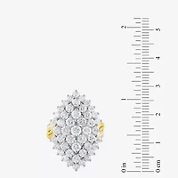 (G/ Si2) Womens 4 CT. T.W. Lab Grown White Diamond 10K Gold Marquise Cocktail Ring