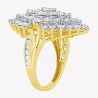 (G/ Si2) Womens 4 CT. T.W. Lab Grown White Diamond 10K Gold Marquise Cocktail Ring