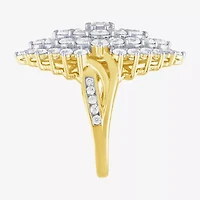 (G/ Si2) Womens 4 CT. T.W. Lab Grown White Diamond 10K Gold Marquise Cocktail Ring