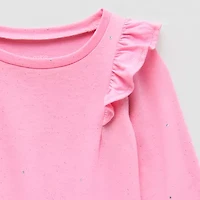 Okie Dokie Toddler & Little Girls Round Neck Long Sleeve T-Shirt