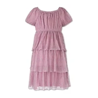 Speechless Little Girls Short Sleeve Babydoll Dress