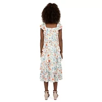 Speechless Big Kid Girls Short Sleeve Cap Floral Maxi Dress