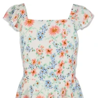 Speechless Big Kid Girls Short Sleeve Cap Floral Maxi Dress