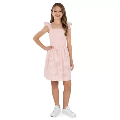 Speechless Big Kid Girls Sleeveless Flutter Sleeve A-Line Dress
