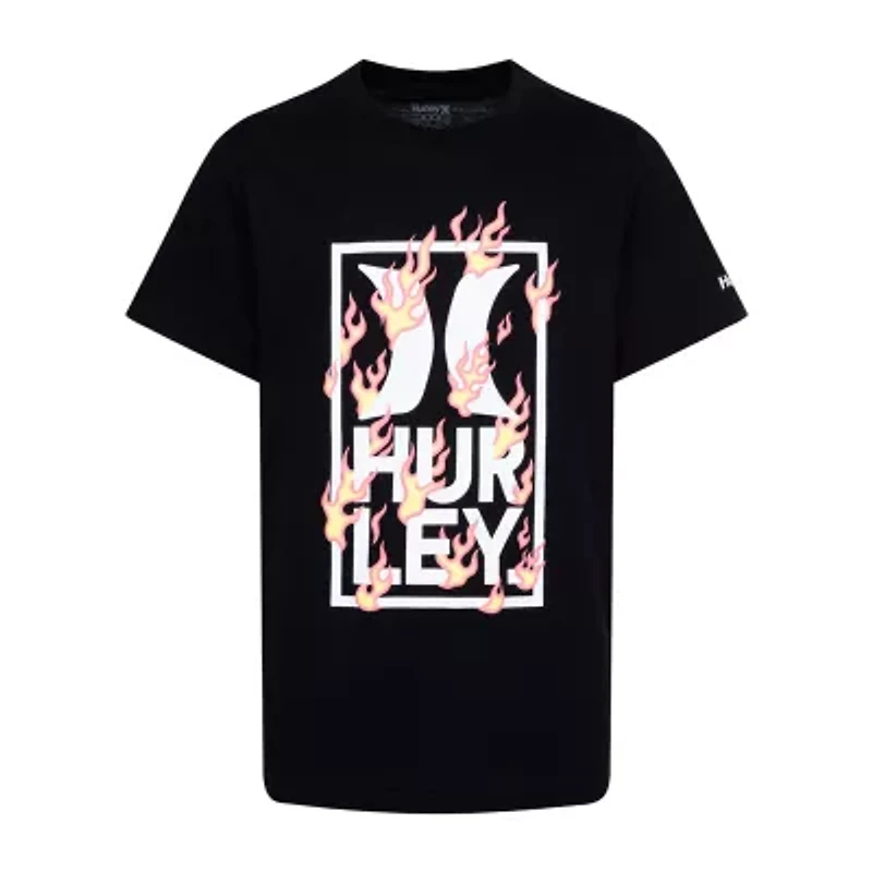 Hurley Big Kid Boys Crew Neck Short Sleeve Regular Fit Graphic T-Shirt