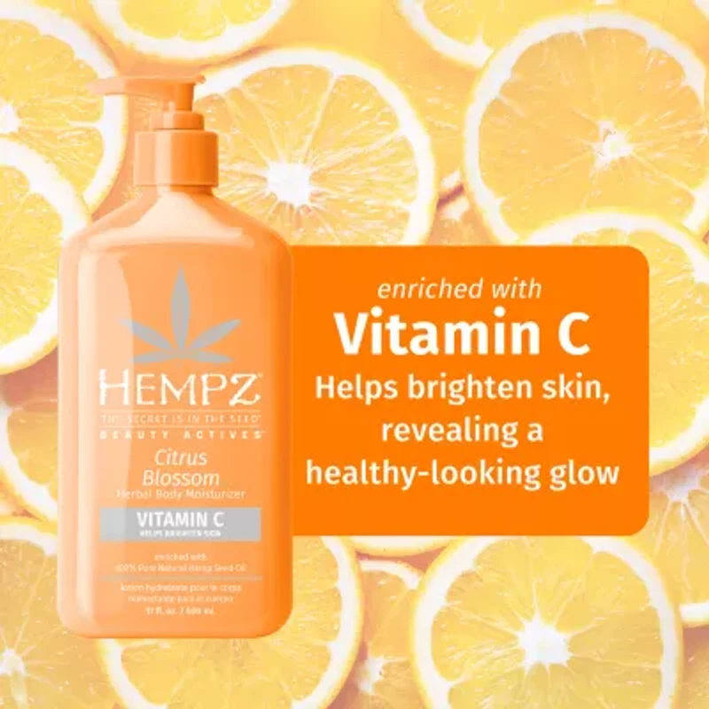 Hempz Citrus Blossom Herbal Body Moisturizer With Brightening Vitamin C 17 Oz.