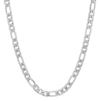 Steeltime Mens Stainless Steel Hypoallergenic 24 Inch Figaro Chain Necklace