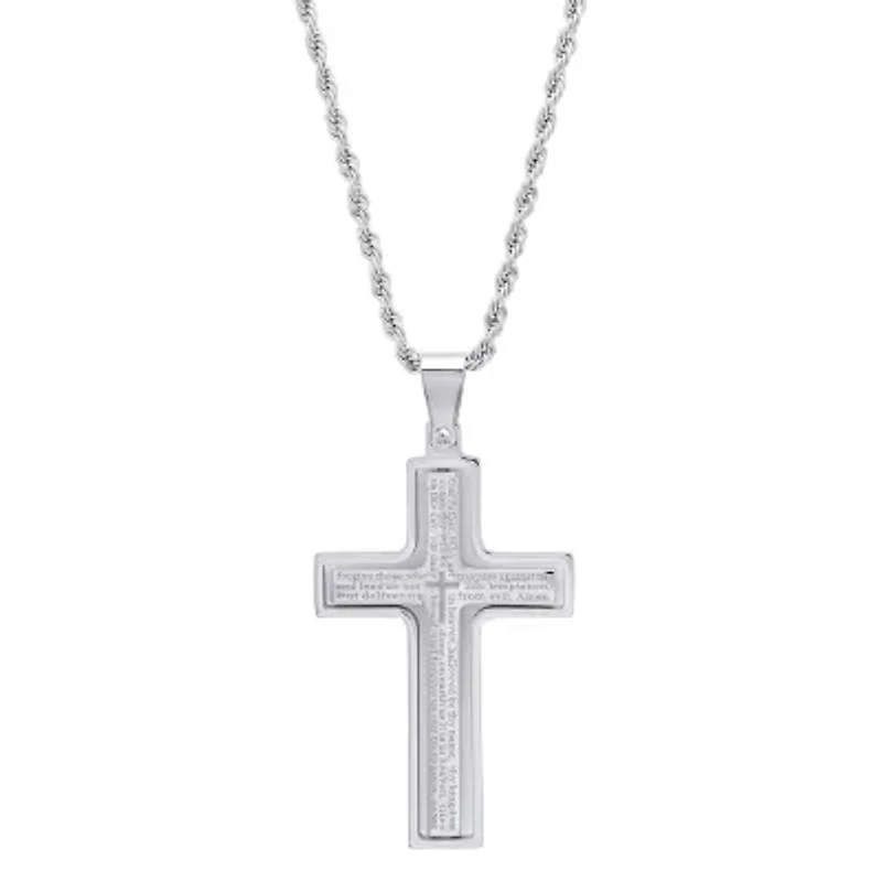Steeltime Mens Stainless Steel Hypoallergenic 24 Inch Pendant Necklace