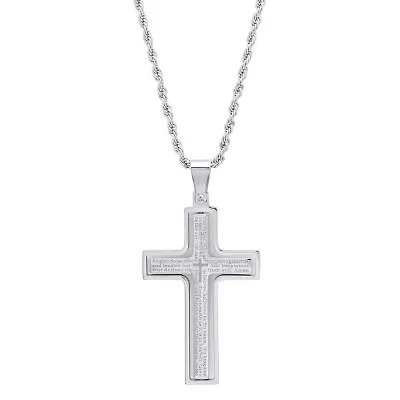 Steeltime Mens Stainless Steel Hypoallergenic 24 Inch Pendant Necklace