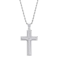 Steeltime Mens Stainless Steel Hypoallergenic 24 Inch Pendant Necklace