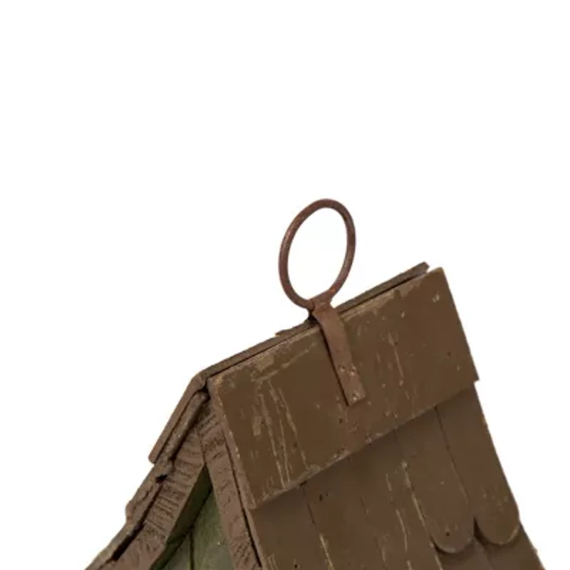 Glitzhome 11.75in Distressed Wooden Bird House