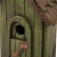 Glitzhome 11.75in Distressed Wooden Bird House