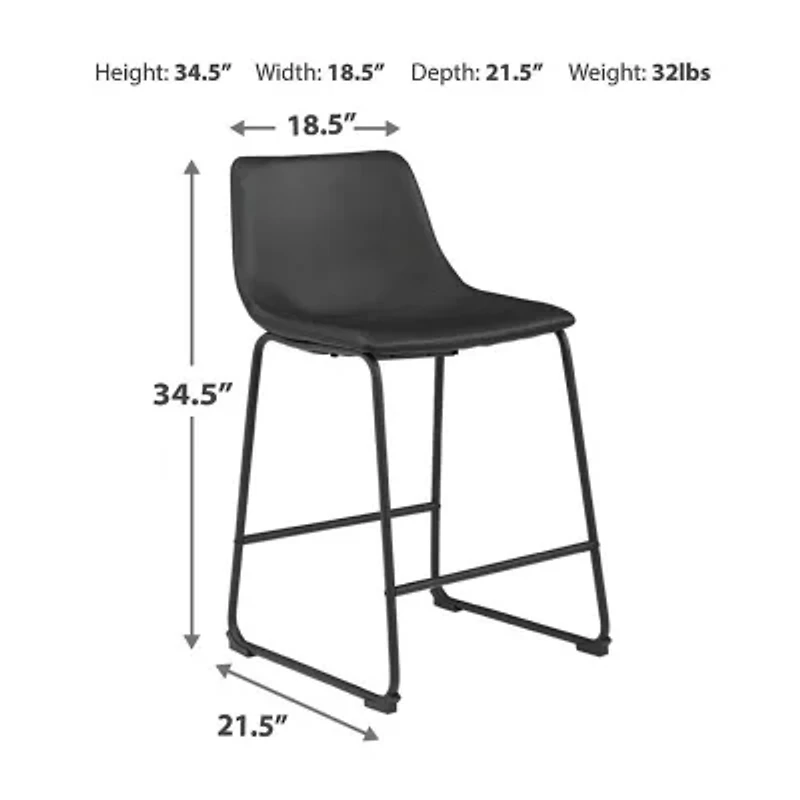 Signature Design by Ashley® Collins 2-pc. Counter Height Upholstered Bar Stool