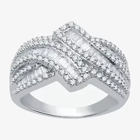 (H-I / I1) Womens 1 CT. T.W. Lab Grown Diamond 10K White Gold Bypass  Band